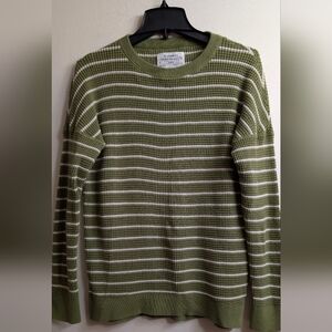REI Co-op Wallace Lake Waffle Knit Striped Sweater - Green/White - Medium
